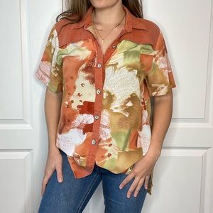 Retro Style Colored Polo Top - Size M